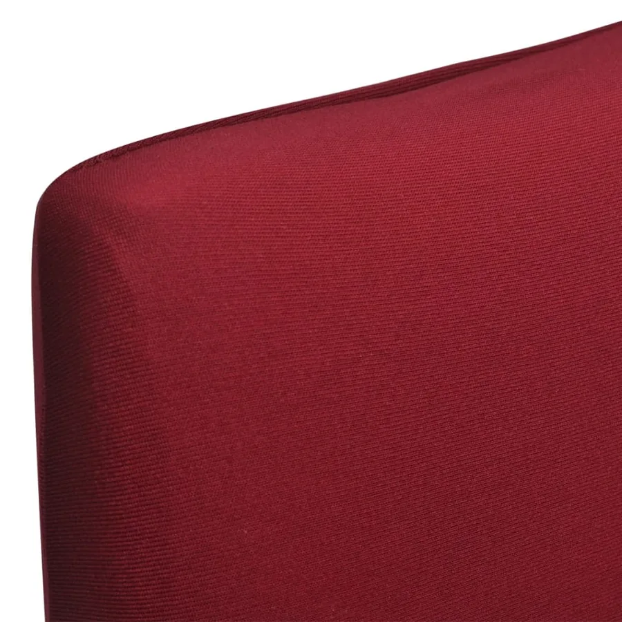 Housses de chaise élastiques droites 6 pcs Bordeaux - 4