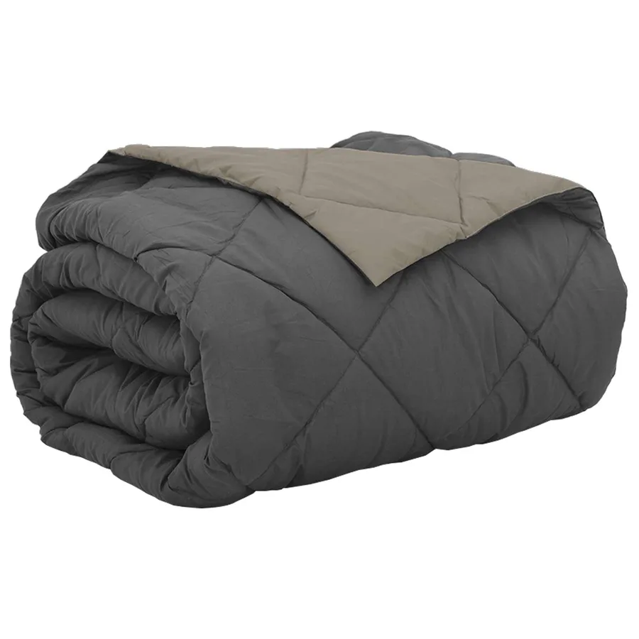 Duvet d'été simple Gris clair et anthracite 240 x 260 cm - 2