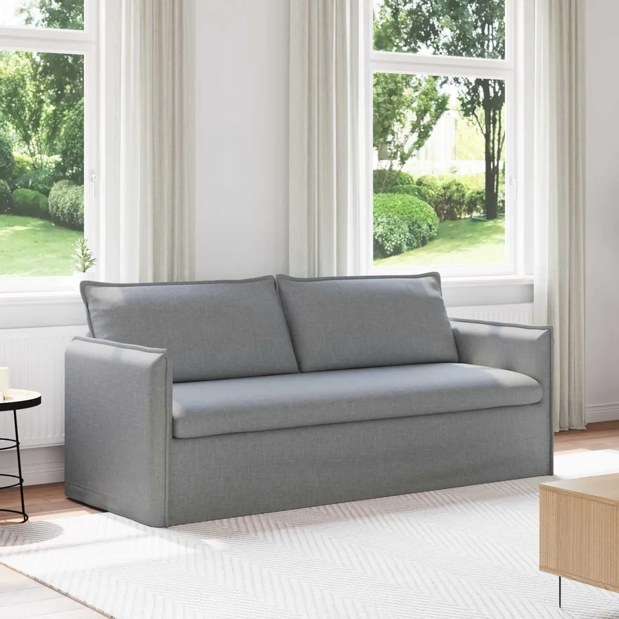 Canapé Gris clair 196 x 82 x 85 cm tissu
