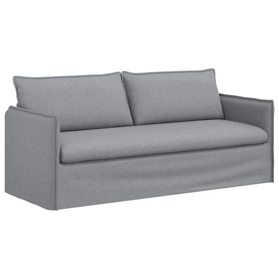 Canapé Gris clair 196 x 82 x 85 cm tissu - 2