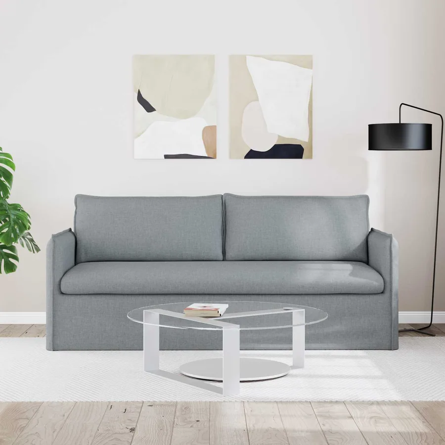 Canapé Gris clair 196 x 82 x 85 cm tissu - 3