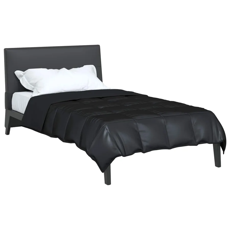 Duvet d'été simple Noir 155 x 220 cm Satin et Microfibre - 3