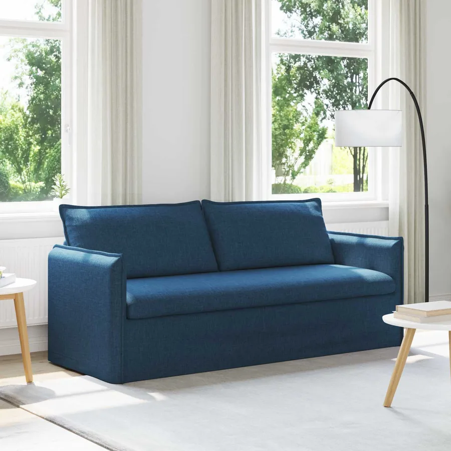Canapé Bleu 196 x 82 x 85 cm tissu
