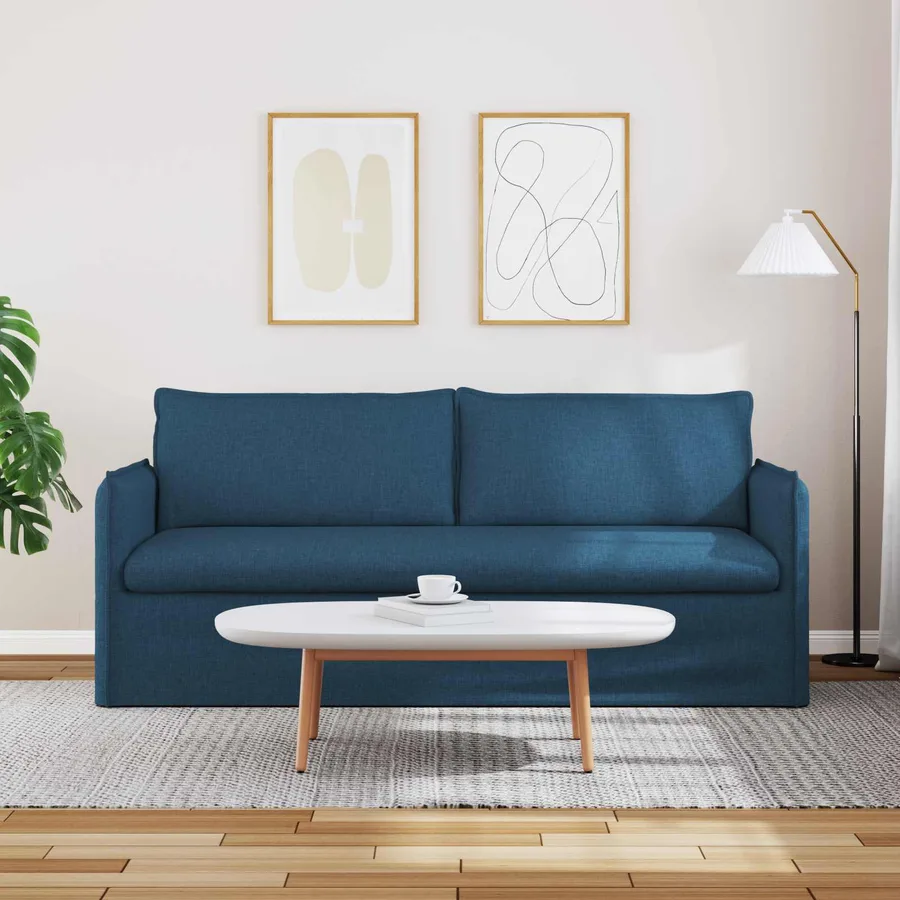 Canapé Bleu 196 x 82 x 85 cm tissu - 3