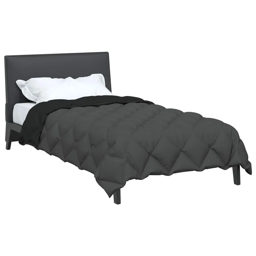 Duvet d'hiver Noir et anthracite 140 x 220 cm Microfibre - 3