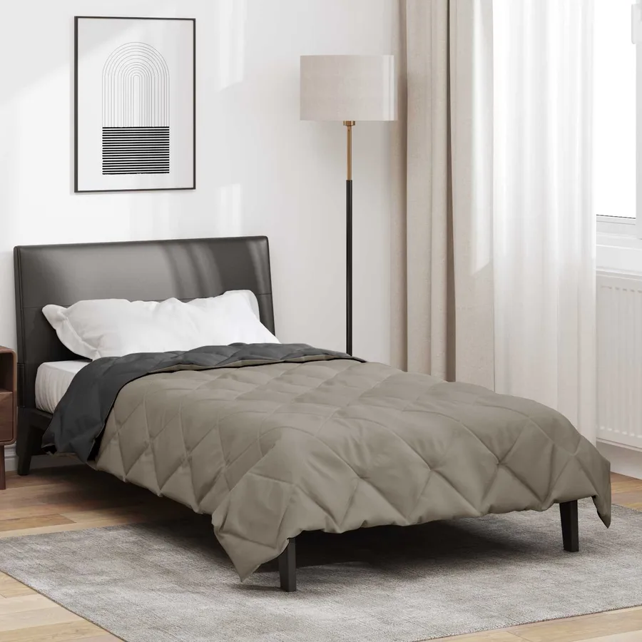 Duvet d'été simple Gris clair et anthracite 200 x 155 cm - 4