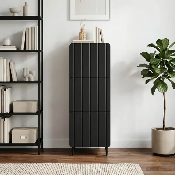 Armoire à tiroirs Noir 33 x 34,5 x 92 cm Bois d'ingénierie