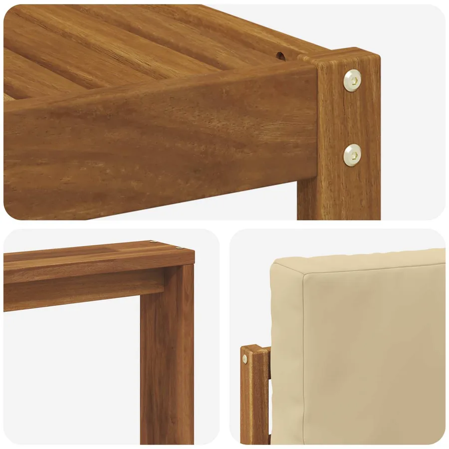 Ensemble de canapés d'extérieur 5 pcs Naturel et Beige - 6
