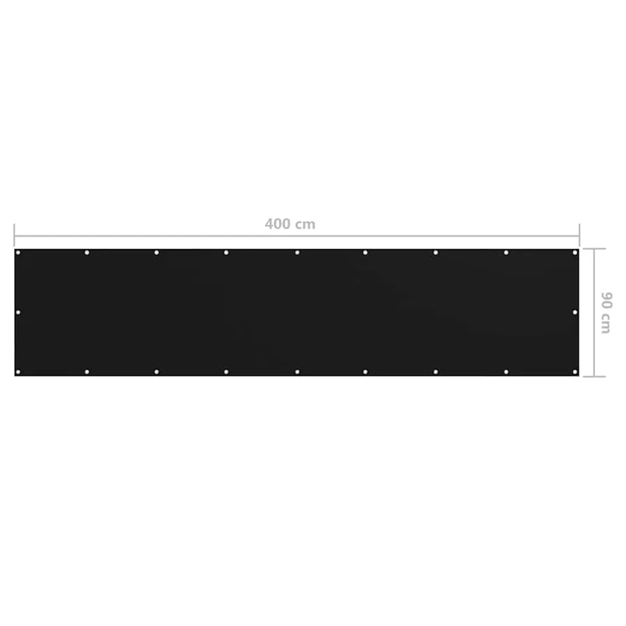 Écran de balcon Noir 90x400 cm Tissu Oxford - 5
