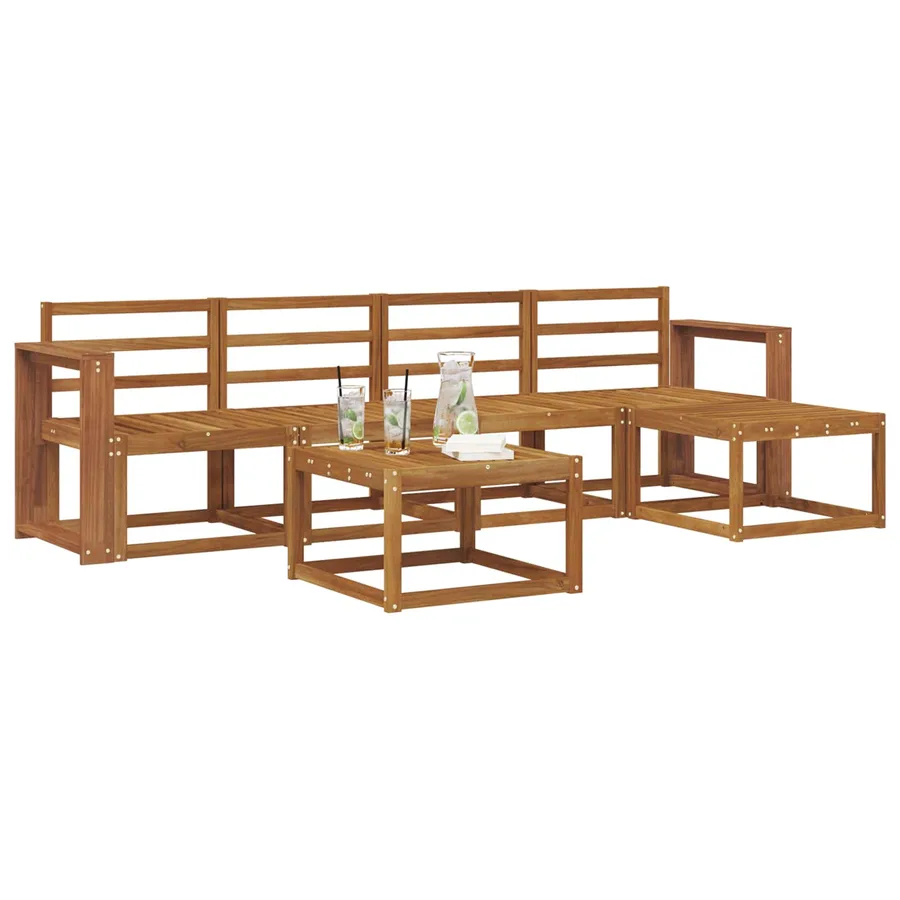 Ensemble de canapés d'extérieur 6 pcs Naturel - 3