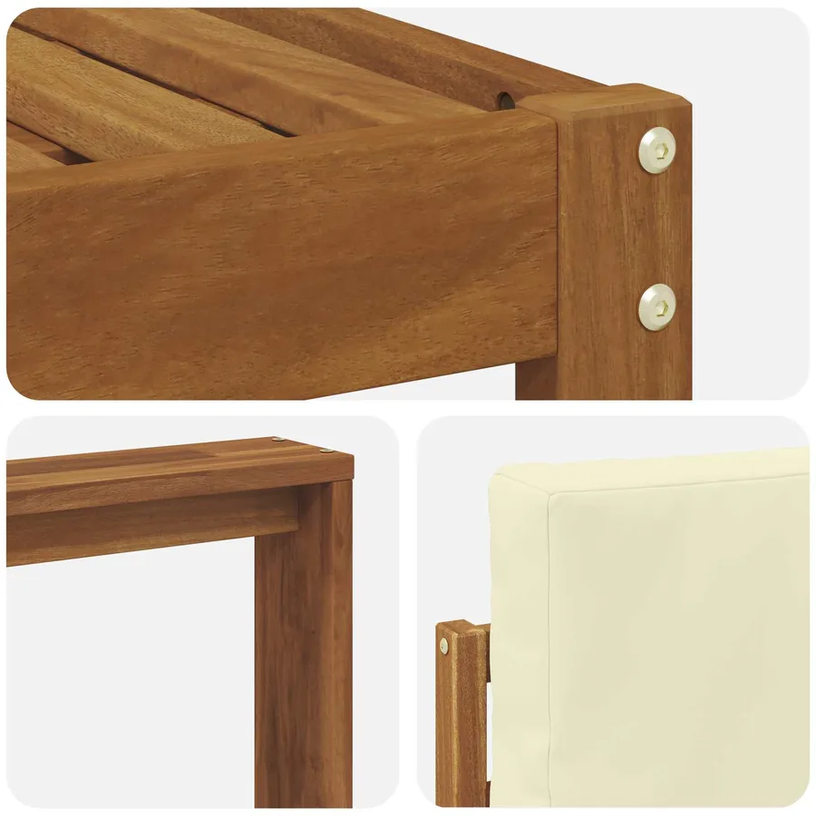 Ensemble de canapés d'extérieur 6 pcs Naturel et Crème - 5