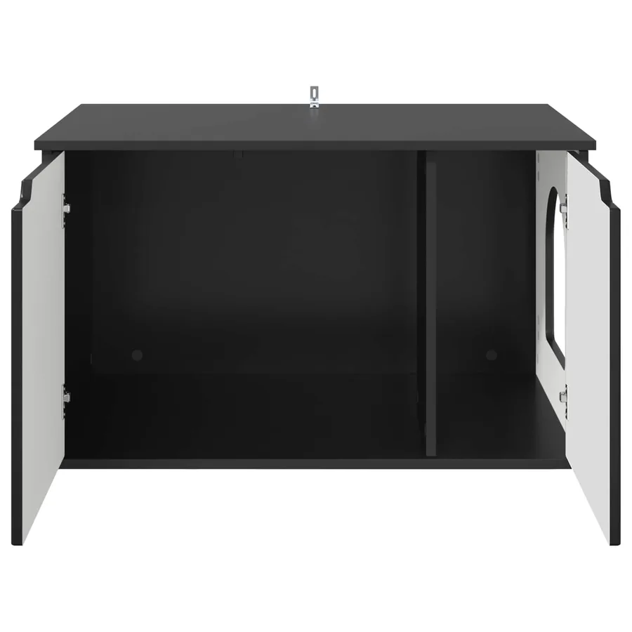 Maison pour chat Noir 85 x 55 x 50,5 cm Bois d'ingénierie - 6