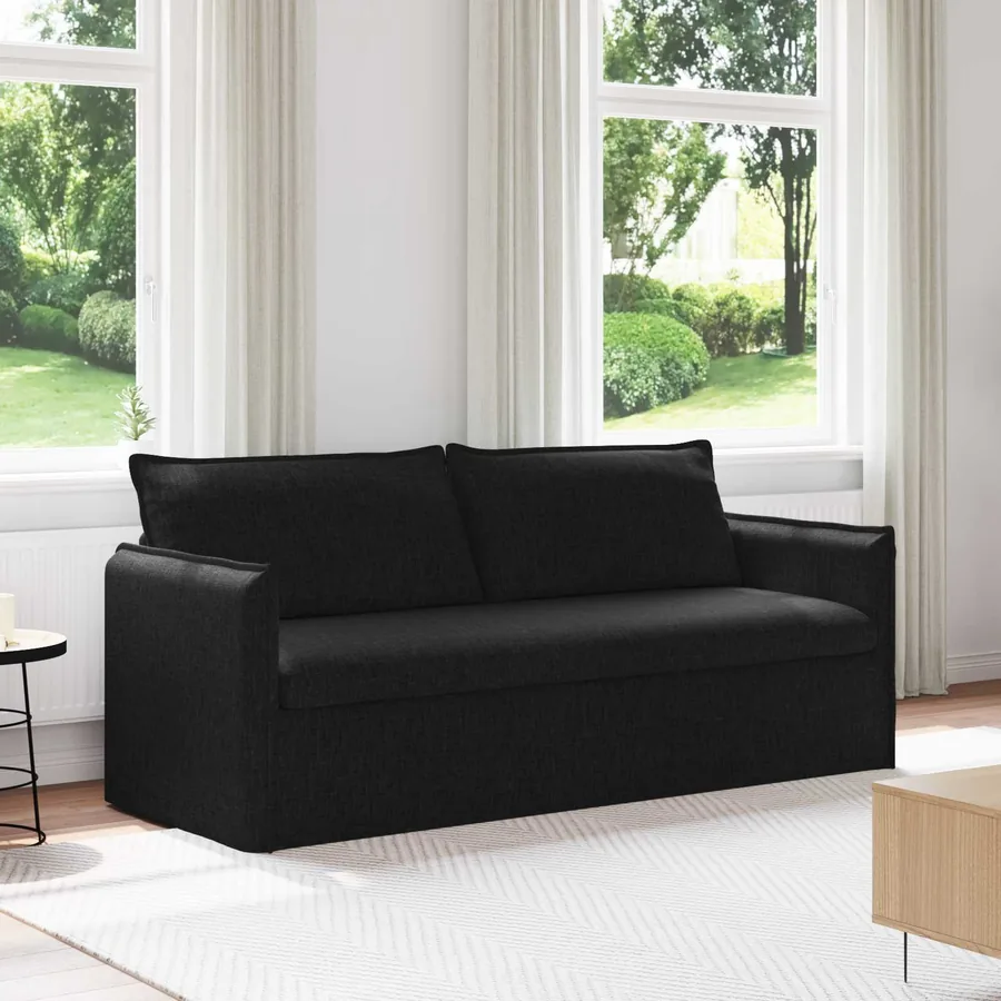 Canapé Noir 196 x 82 x 85 cm tissu