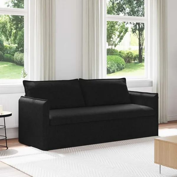 Canapé Noir 196 x 82 x 85 cm tissu
