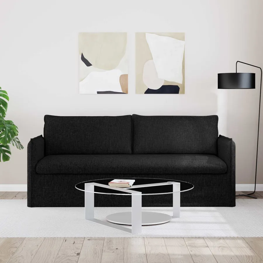 Canapé Noir 196 x 82 x 85 cm tissu - 3