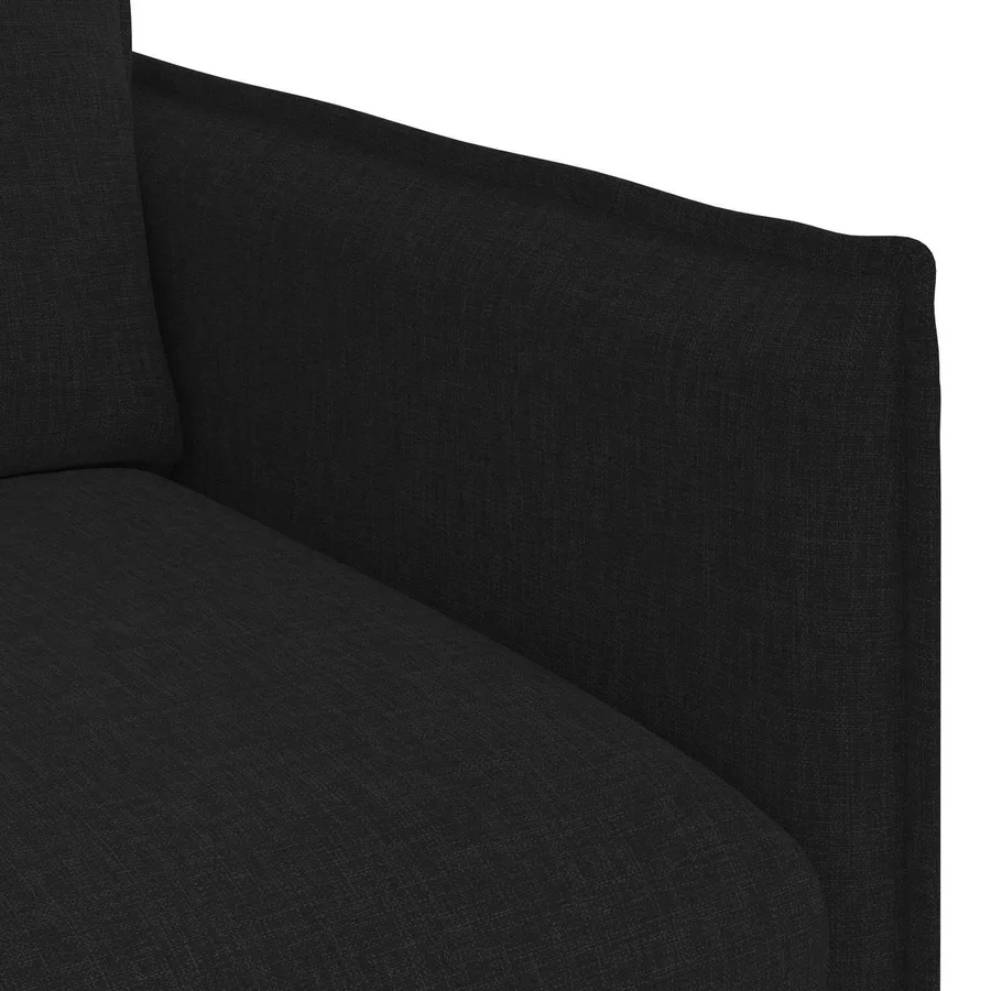 Canapé Noir 196 x 82 x 85 cm tissu - 7
