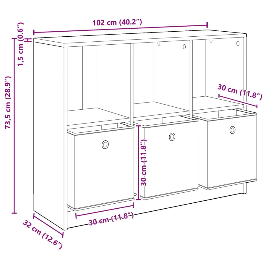 Buffet Chêne artisanal 102 x 32 x 73,5 cm - 12
