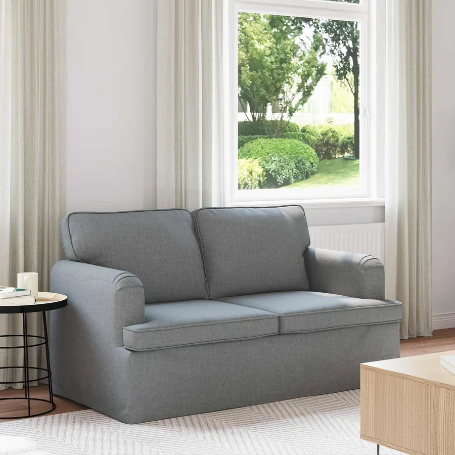 Canapé Gris clair 144 x 80 x 85 cm tissu