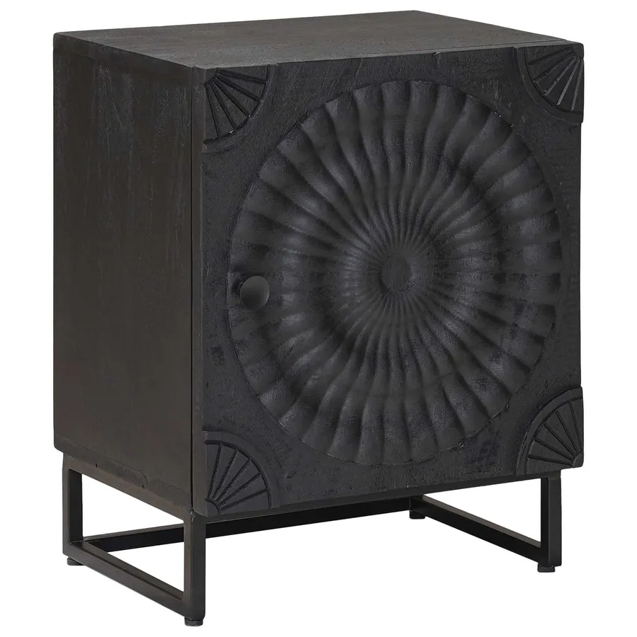 Table de chevet faite main Noir 40 x 30 x 50 cm - 2