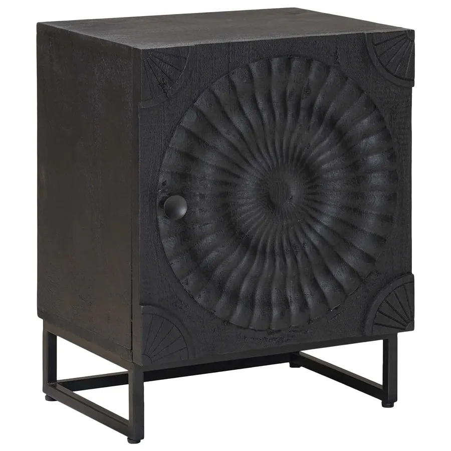 Table de chevet faite main Noir 40 x 30 x 50 cm - 3