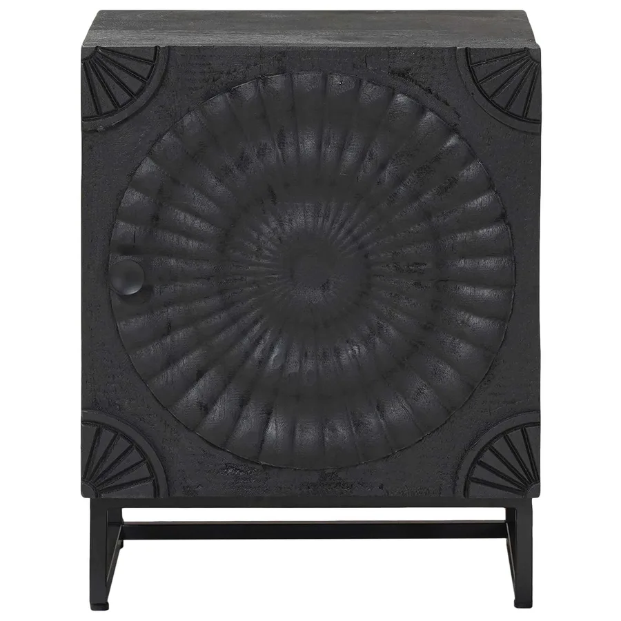 Table de chevet faite main Noir 40 x 30 x 50 cm - 5