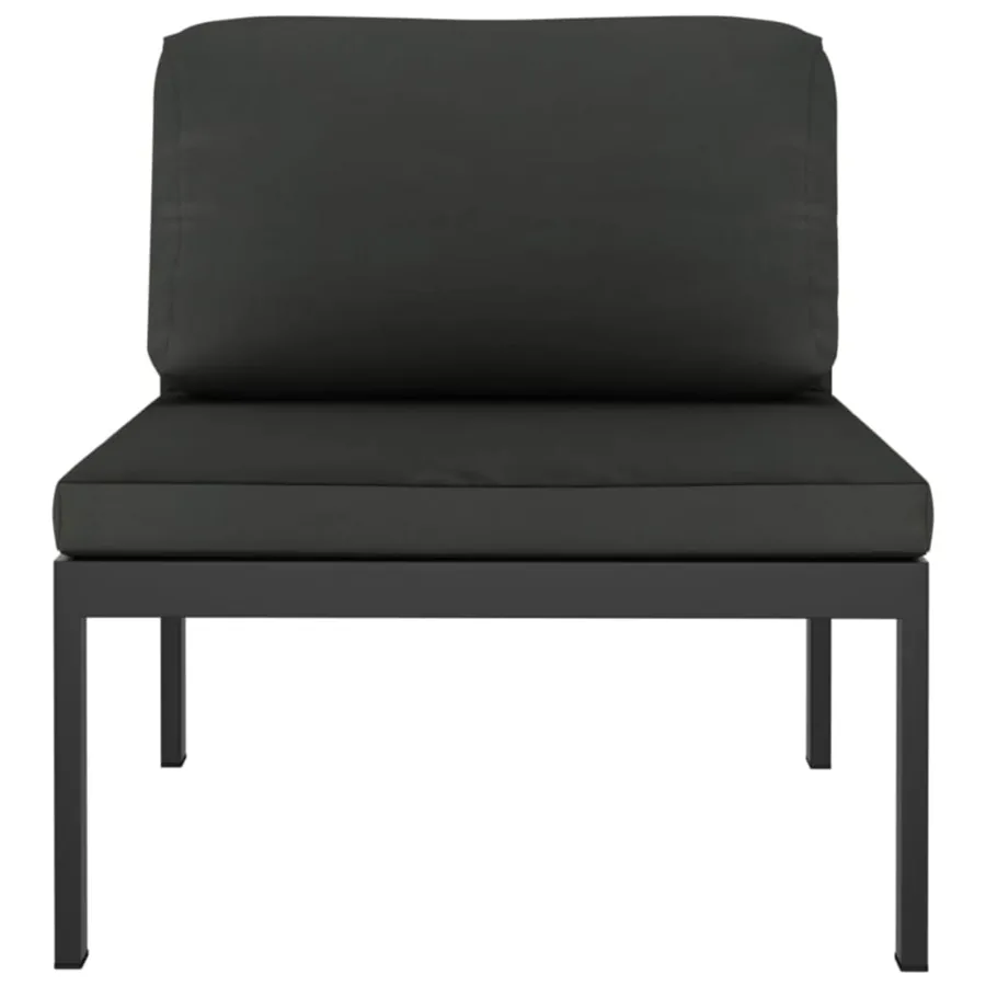 Jeu de canapés de jardin 3 pcs et coussins Aluminium Anthracite - 4