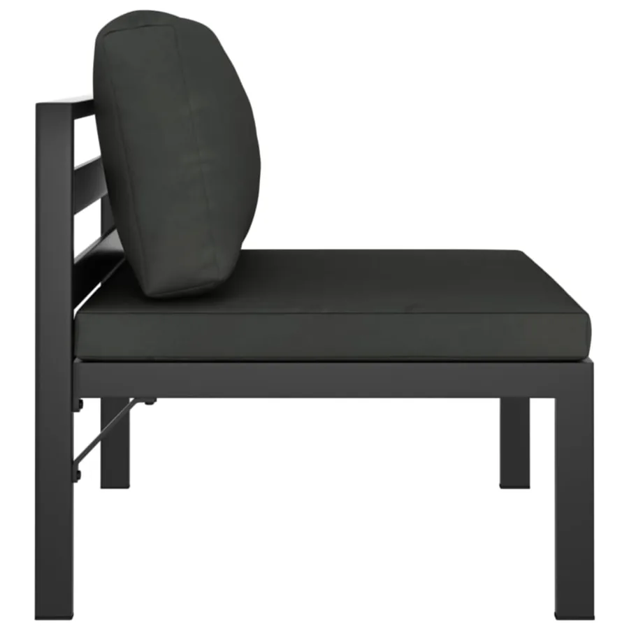 Jeu de canapés de jardin 3 pcs et coussins Aluminium Anthracite - 5