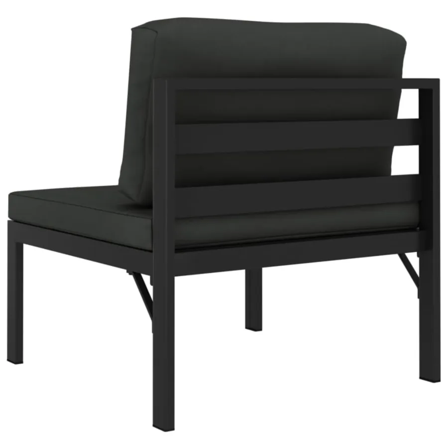 Jeu de canapés de jardin 3 pcs et coussins Aluminium Anthracite - 6
