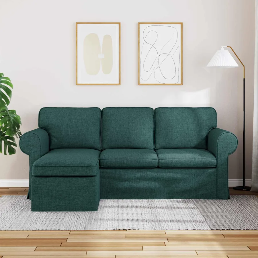 Canapé Vert foncé 195 x 138 x 80 cm tissu - 3