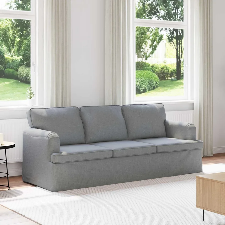 Canapé Gris clair 201 x 80 x 85 cm tissu