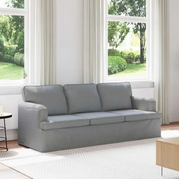 Canapé Gris clair 201 x 80 x 85 cm tissu
