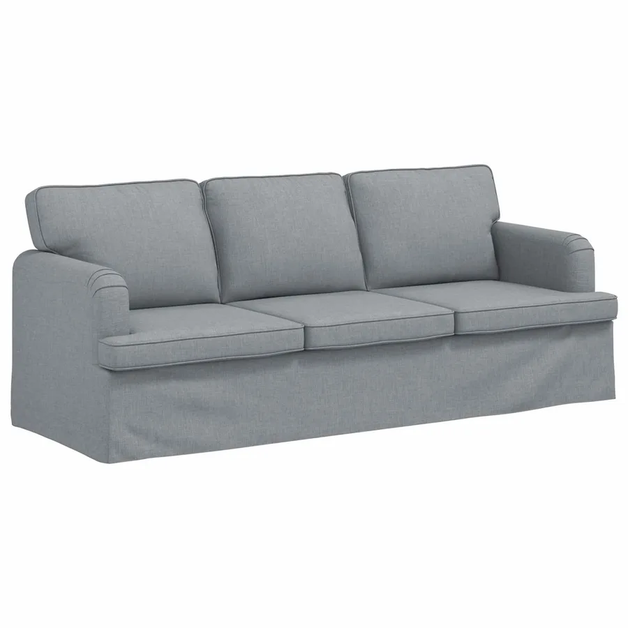 Canapé Gris clair 201 x 80 x 85 cm tissu - 2