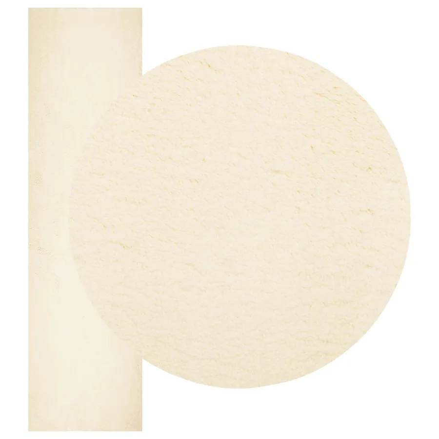 Tapis doux à poils moyens et lavable HUARTE Crème 80 x 1000 cm - 3