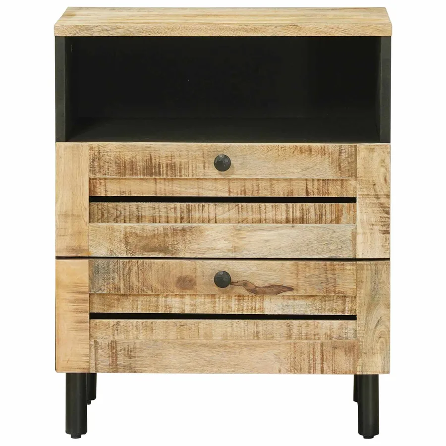 Table de chevet Marron et Noir 50 x 33 x 60 cm - 4