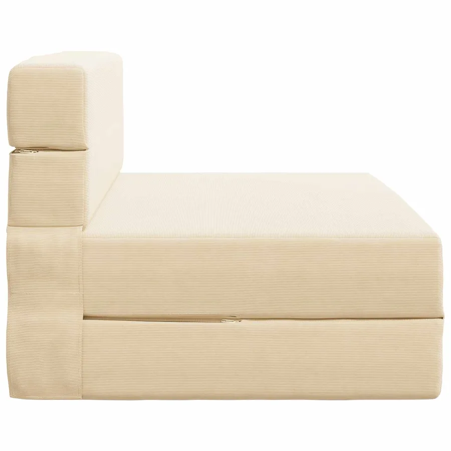 Canapé-lit pliable Crème 100 x 80 x 60 cm Tissu - 4
