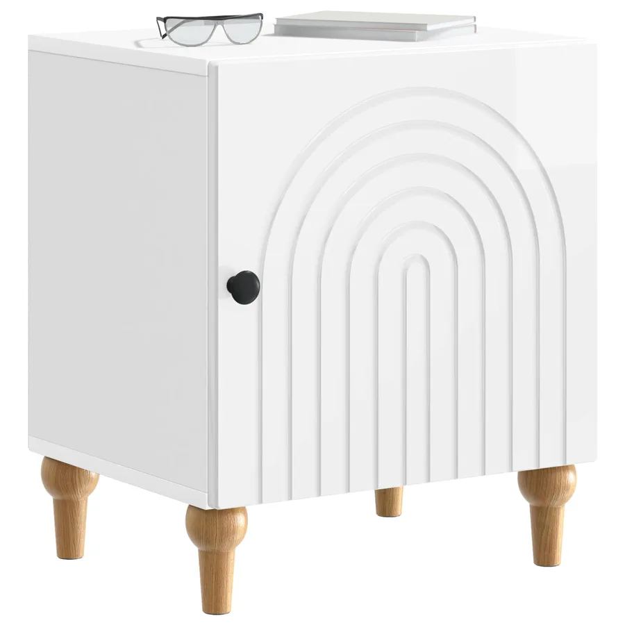 Cabinet de chevet Blanc brillant 43 x 34,5 x 50 cm - 3