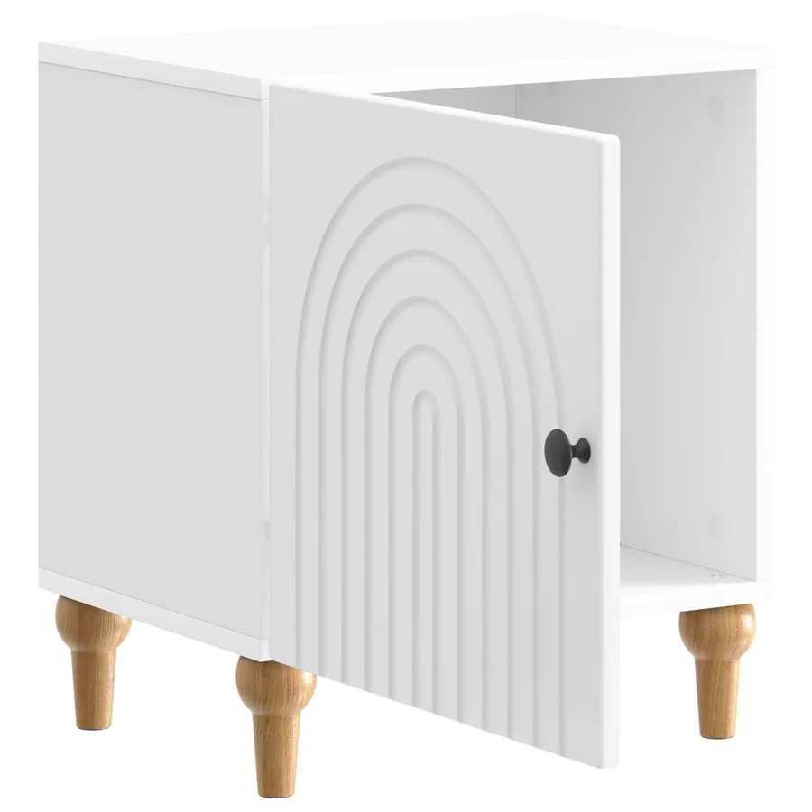 Cabinet de chevet Blanc brillant 43 x 34,5 x 50 cm - 4