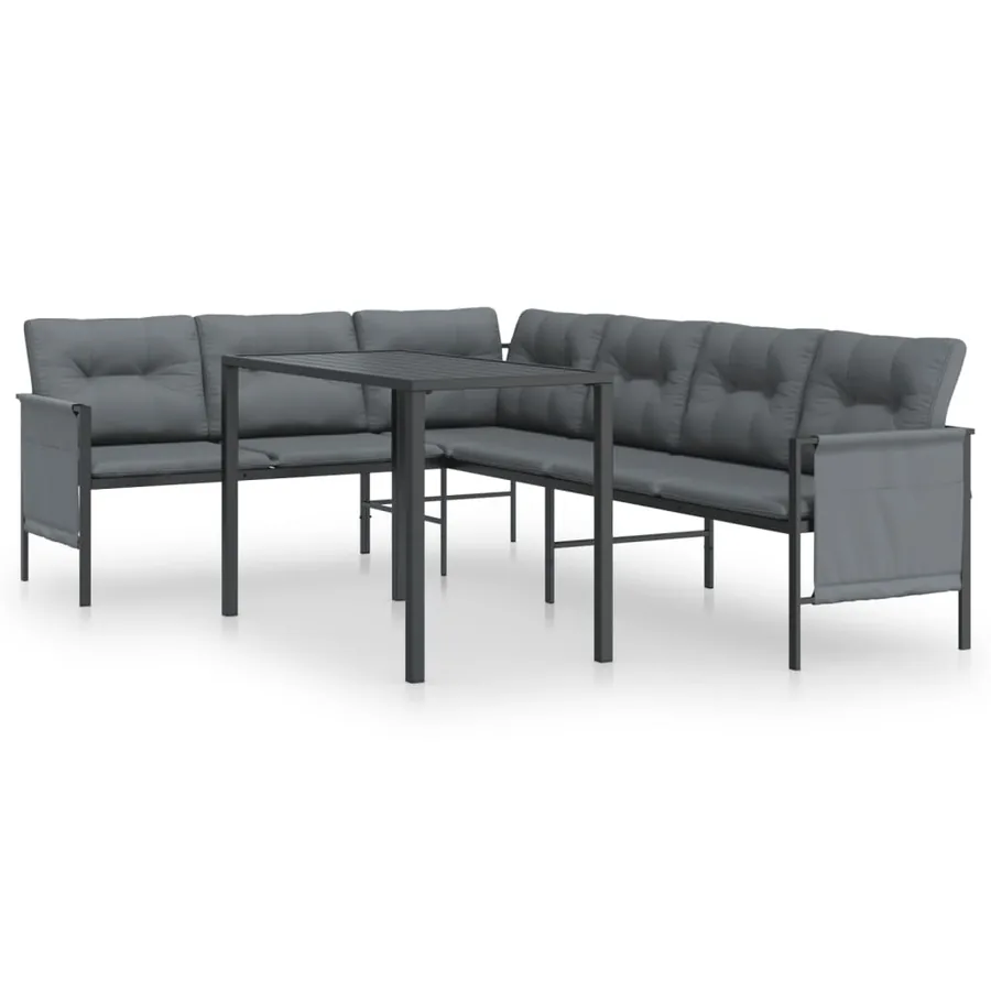 Ensemble à manger de jardin 2 pcs anthracite acier - 2