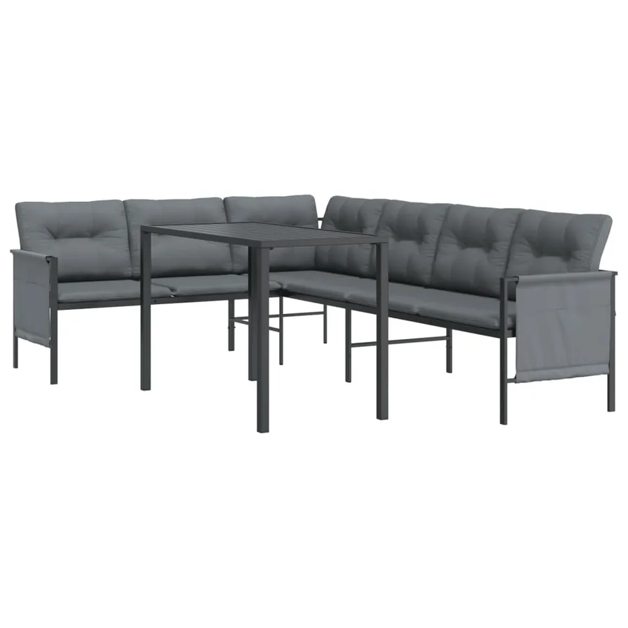 Ensemble à manger de jardin 2 pcs anthracite acier - 3