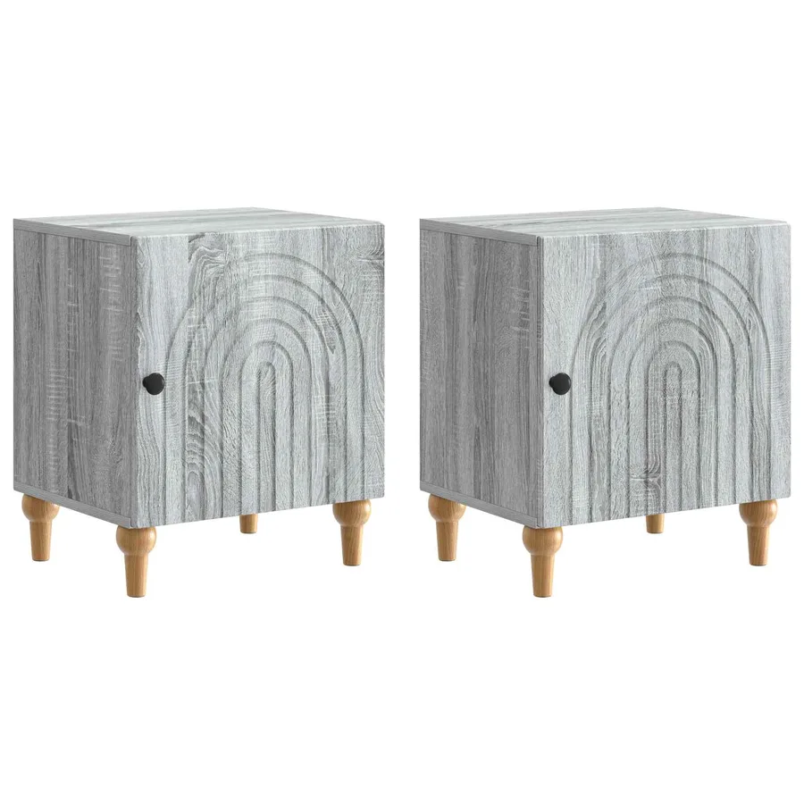 Cabinet de chevet 2 pcs Sonoma gris 43 x 34,5 x 50 cm - 2