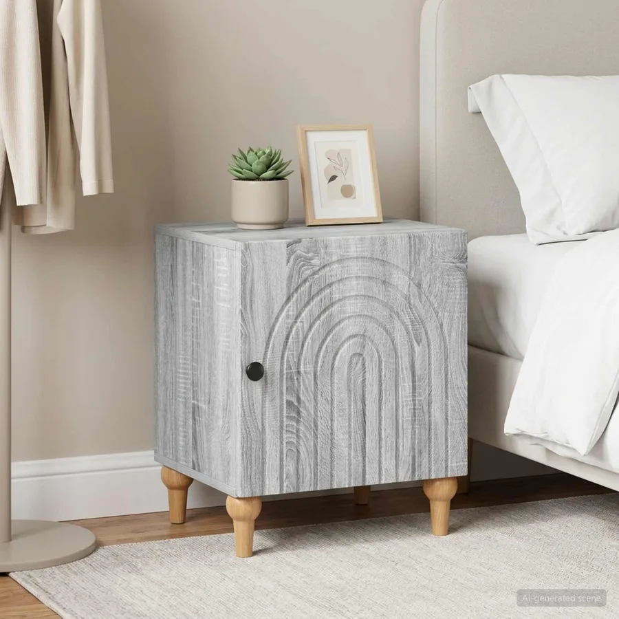 Cabinet de chevet 2 pcs Sonoma gris 43 x 34,5 x 50 cm - 4