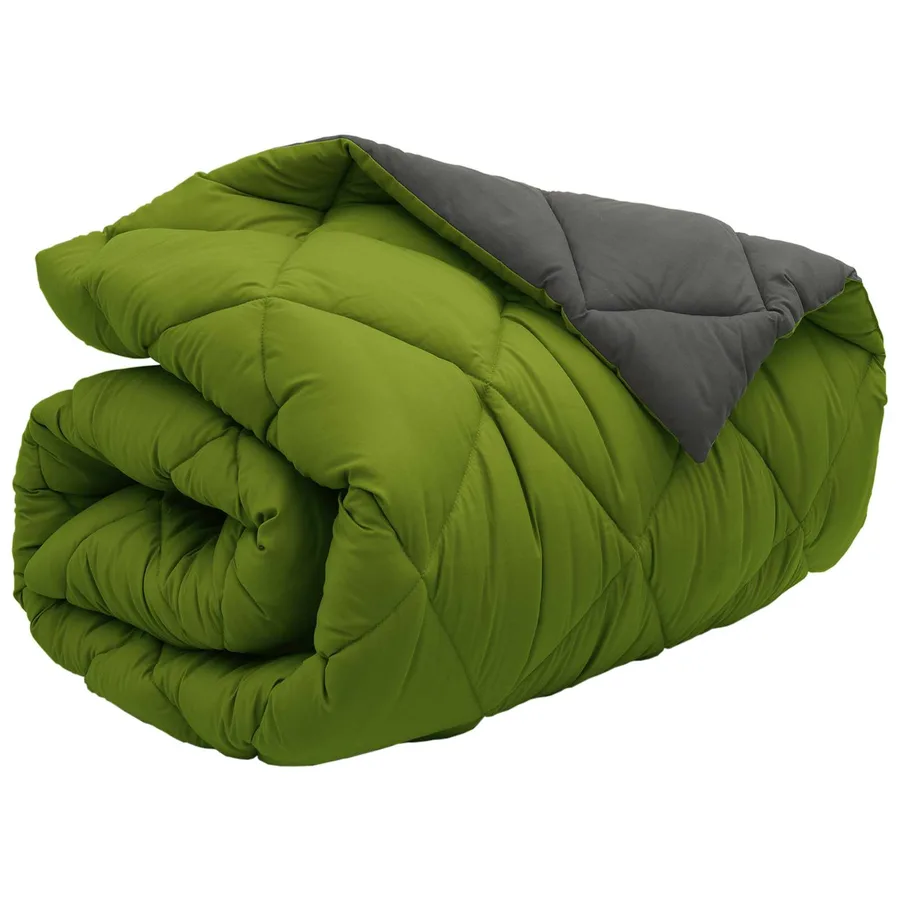 Duvet d'hiver Vert et Anthracite 140 x 220 cm Microfibre - 5