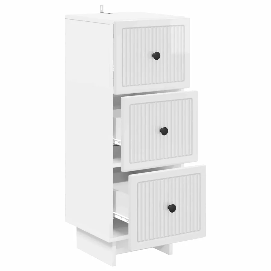 Armoire à tiroirs Blanc brillant 33 x 34,5 x 90 cm - 5