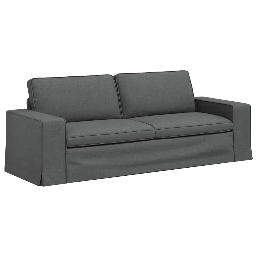 Canapé Gris foncé 222 x 80 x 82 cm tissu - 2