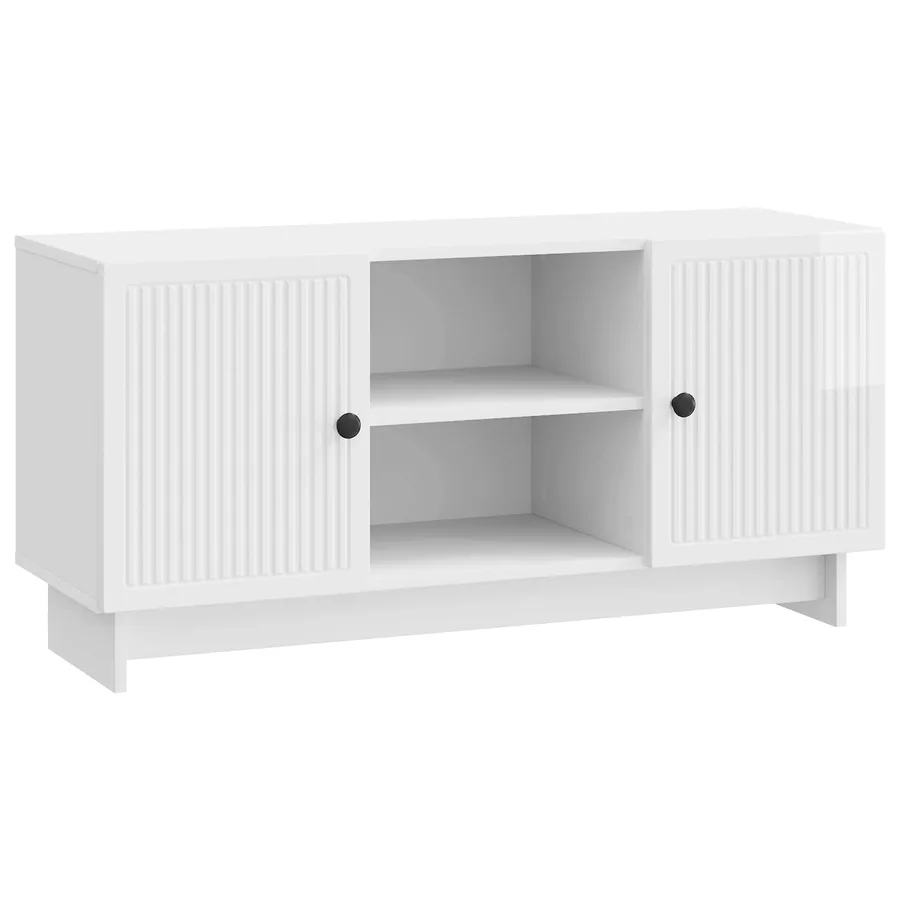 Meuble TV 102 x 34,5 x 50 cm Blanc brillant Bois d'ingénierie - 2