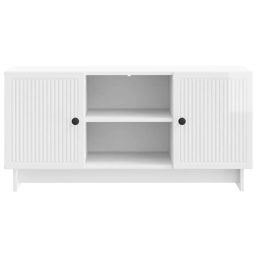 Meuble TV 102 x 34,5 x 50 cm Blanc brillant Bois d'ingénierie - 6