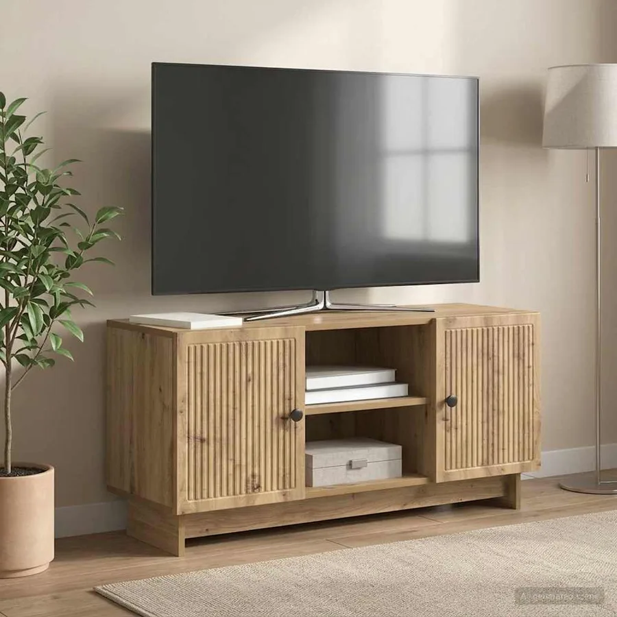 Meuble TV 102 x 34,5 x 50 cm Chêne artisanal Bois d'ingénierie - 4