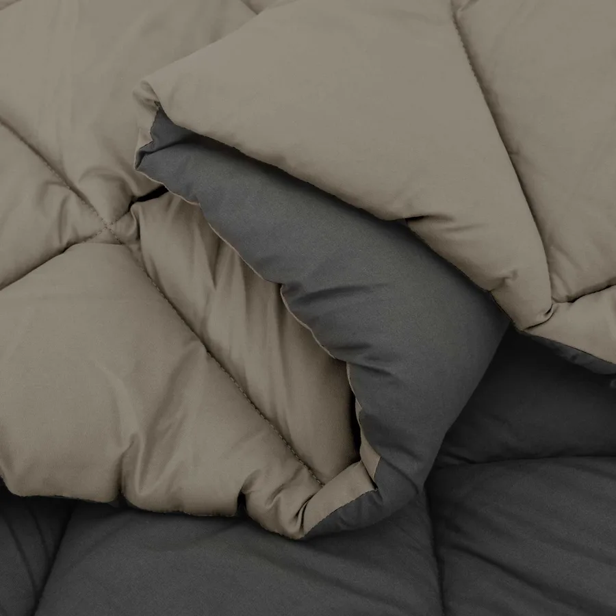 Duvet d'hiver Gris clair et anthracite 220 x 260 cm Microfibre - 6