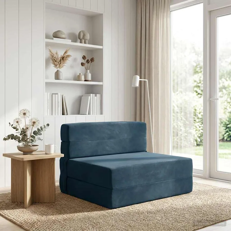 Canapé-lit pliable Bleu 70 x 80 x 60 cm Tissu