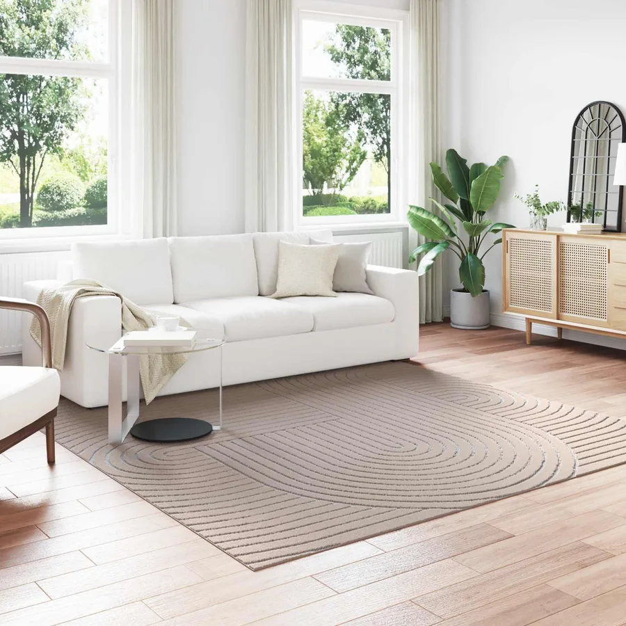 Tapis de surface Carré PALMERAS Beige 240 x 240 cm Polyester